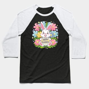 Happy Easter Bunny And Cat And Dog Mom Dad Boys Girls kids Baseball T-Shirt